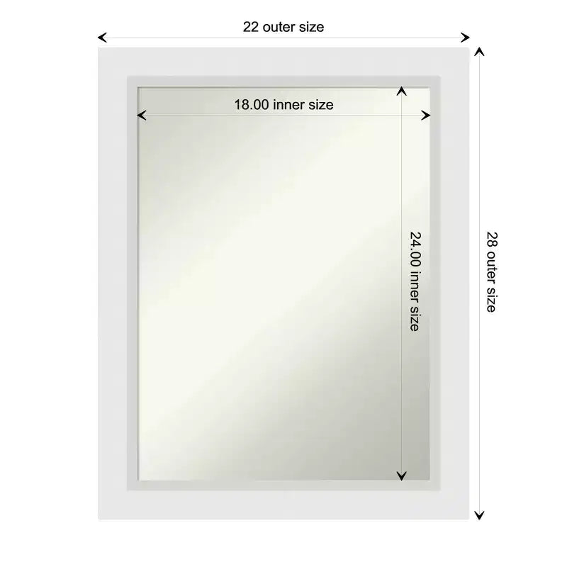 Miroir mural en bois blanc, miroir décoratif rectangulaire moderne