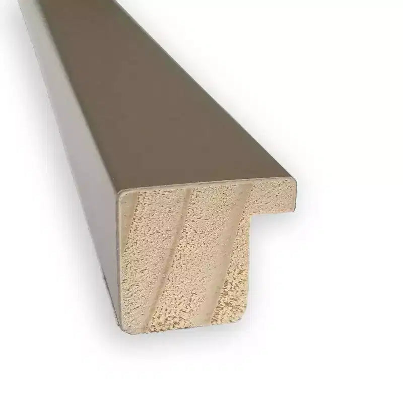 Miroir mural de salle de bain en bois fin, gris argile, sans biseaux