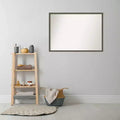 Miroir mural de salle de bain en bois fin, gris argile, sans biseaux