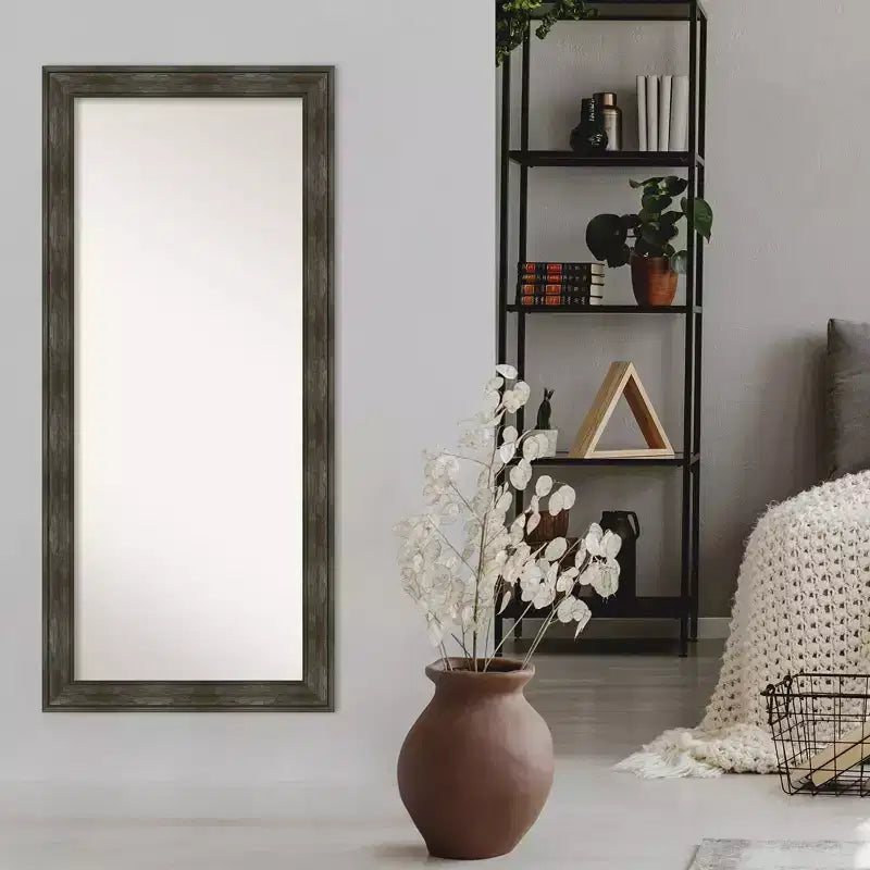 Miroir de sol gris anthracite uni sans biseaux