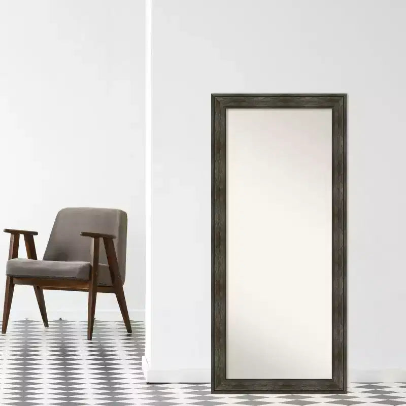 Miroir de sol gris anthracite uni sans biseaux