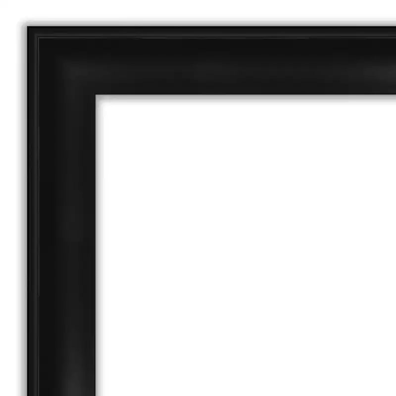 Miroir mural moderne rectangulaire noir étroit sans biseaux