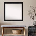 Miroir mural moderne rectangulaire noir étroit sans biseaux