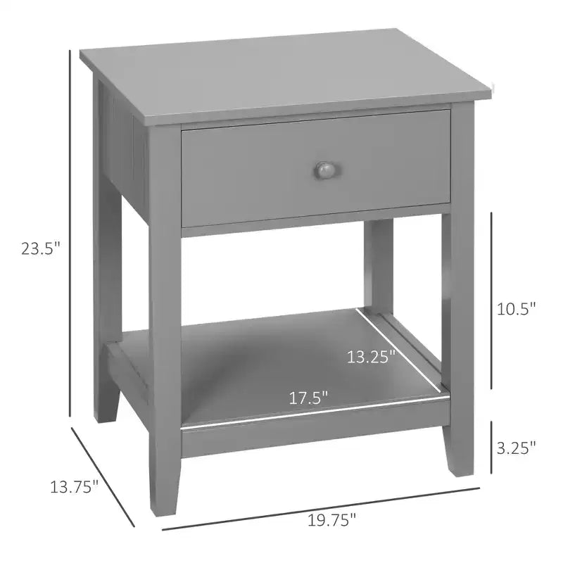 Table d'appoint double plateau avec tiroirs et étagères de rangement