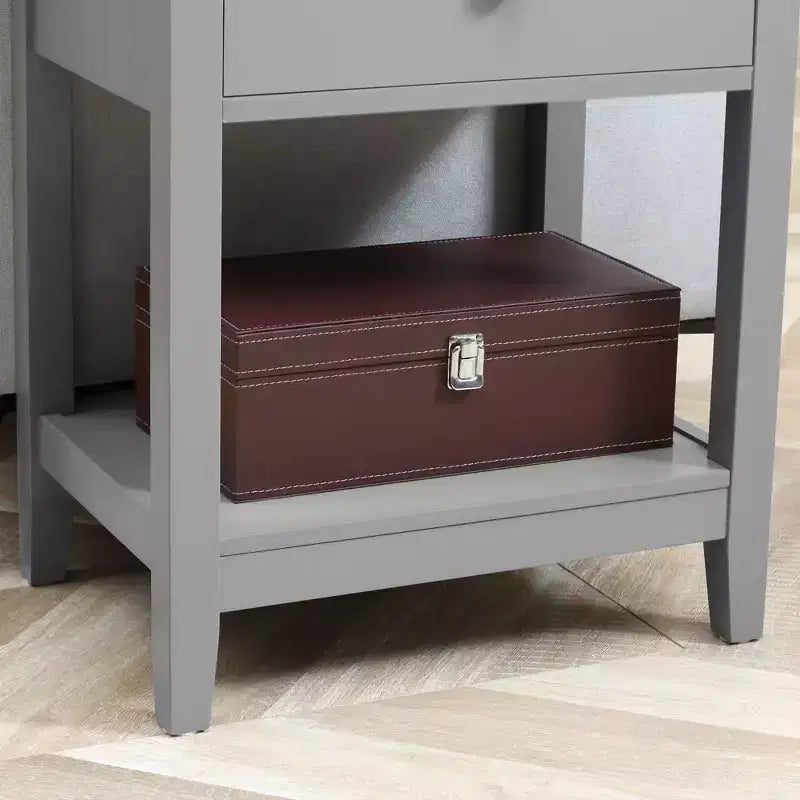 Table d'appoint double plateau avec tiroirs et étagères de rangement