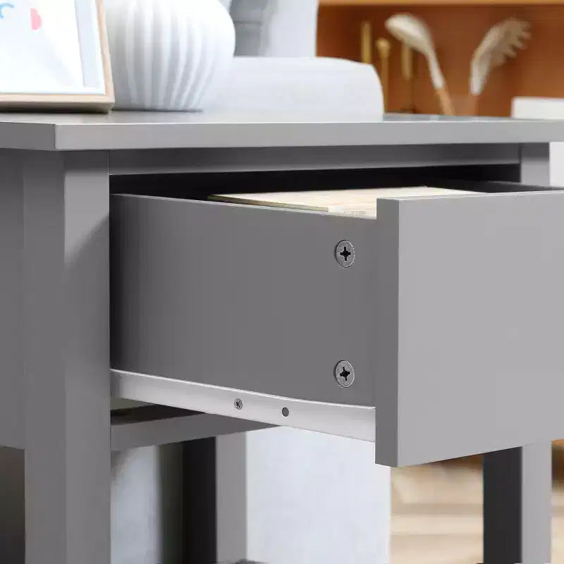 Table d'appoint double plateau avec tiroirs et étagères de rangement