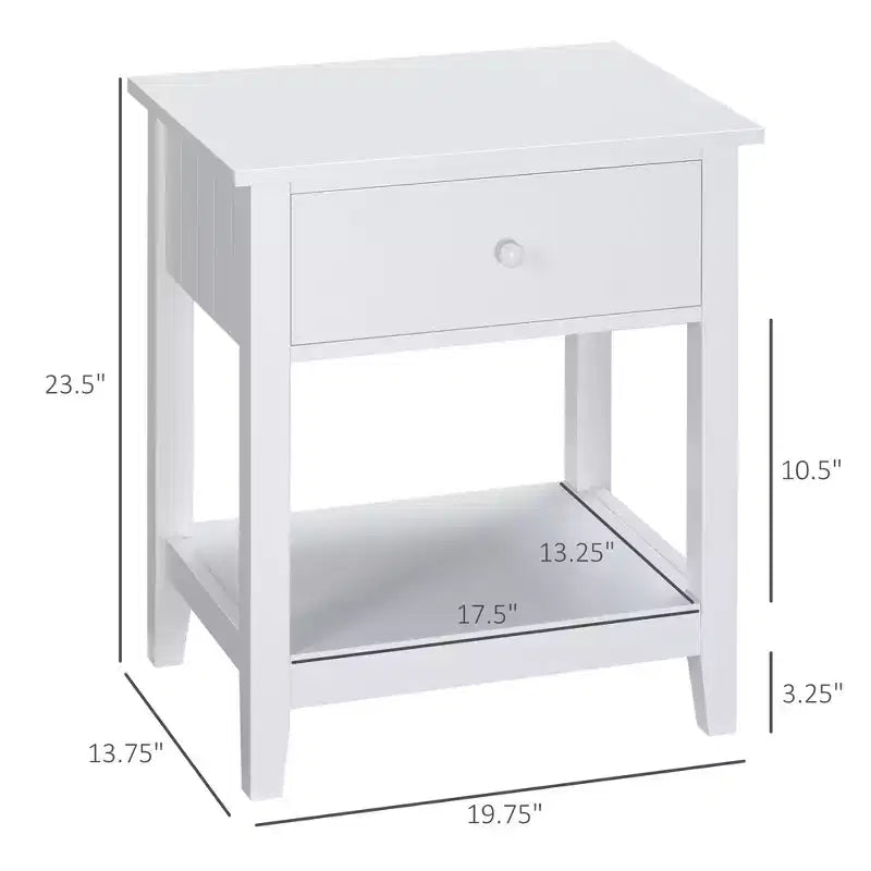 Table d'appoint double plateau avec tiroirs et étagères de rangement