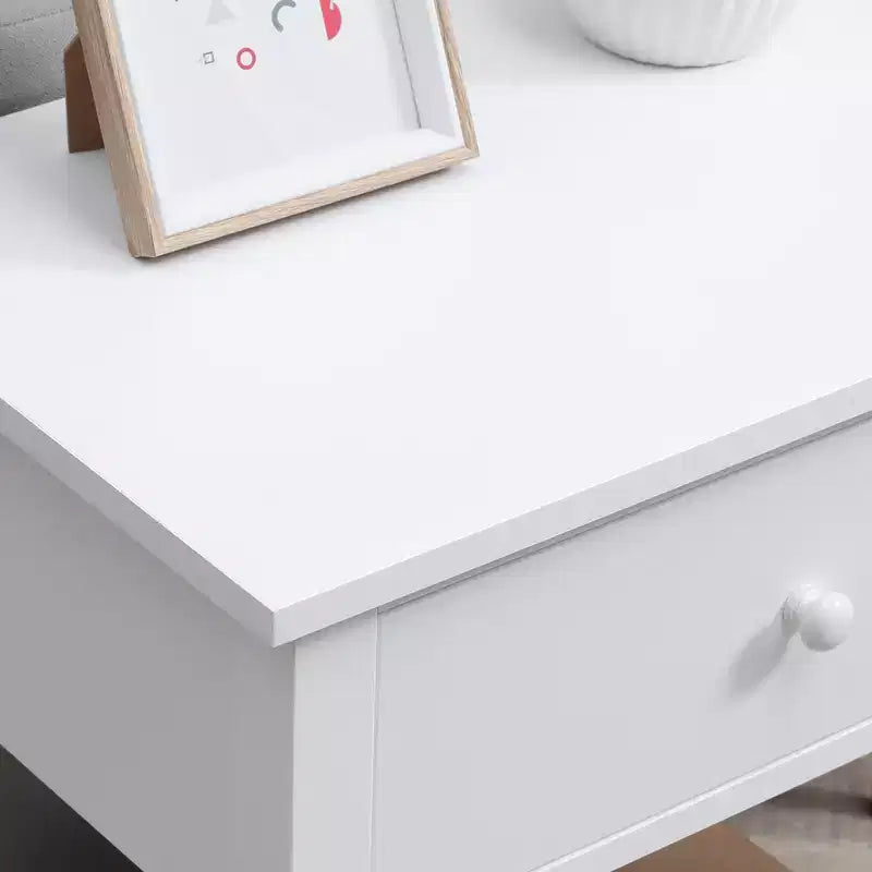 Table d'appoint double plateau avec tiroirs et étagères de rangement