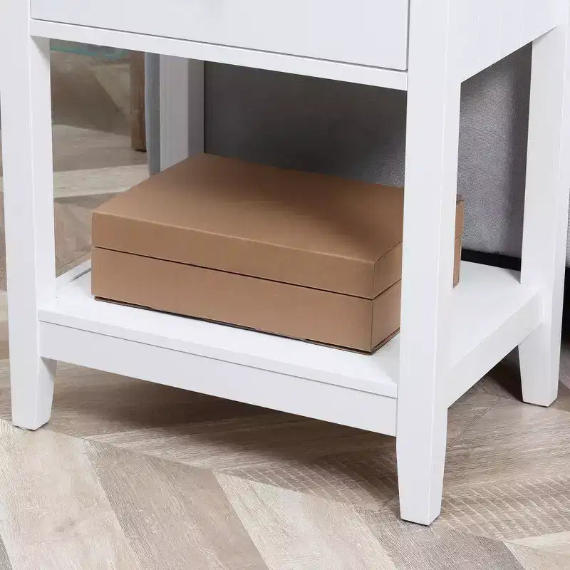 Table d'appoint double plateau avec tiroirs et étagères de rangement