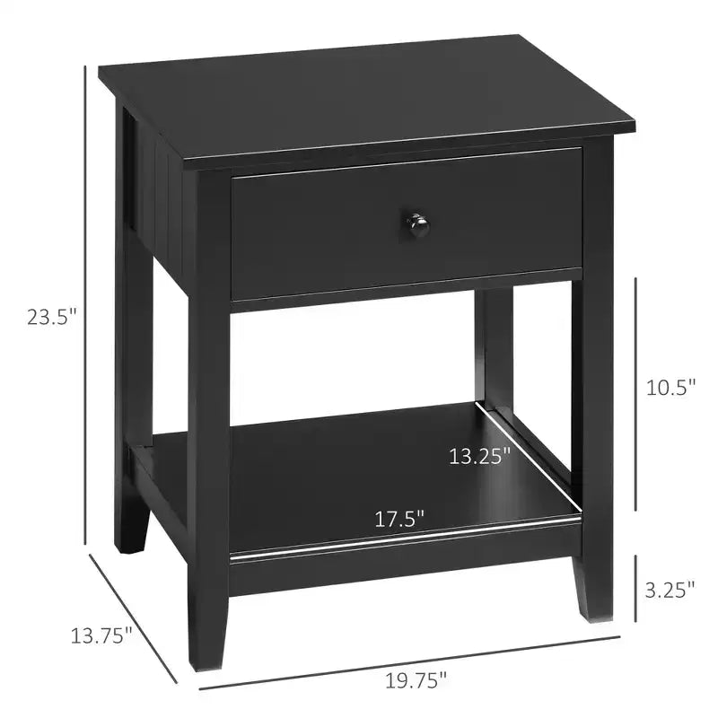 Table d'appoint double plateau avec tiroirs et étagères de rangement