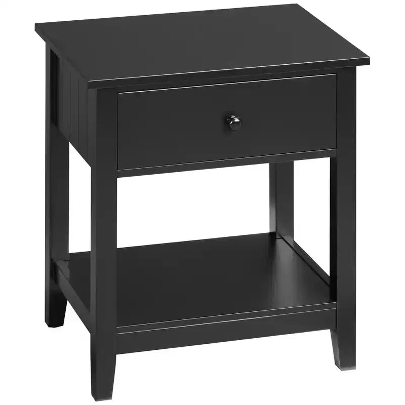 Table d'appoint double plateau avec tiroirs et étagères de rangement