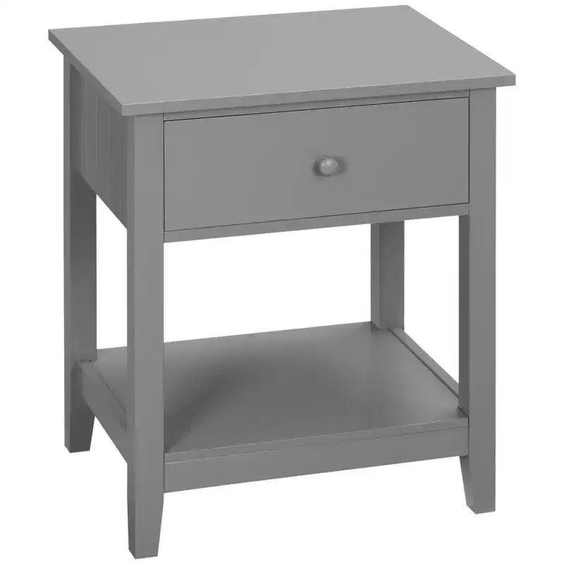 Table d'appoint double plateau avec tiroirs et étagères de rangement