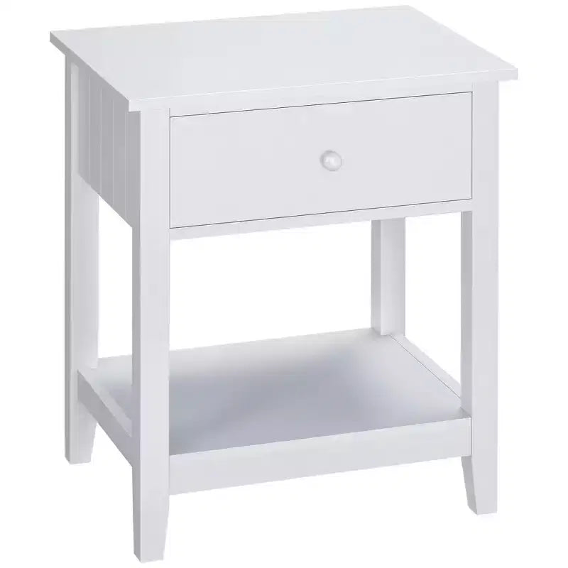 Table d'appoint double plateau avec tiroirs et étagères de rangement