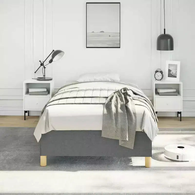 Cadre de lit, gris foncé, lit simple/double extra-large