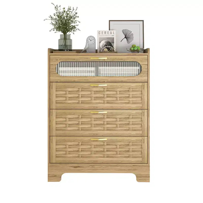 Coiffeuse et meuble de rangement en bois à quatre tiroirs