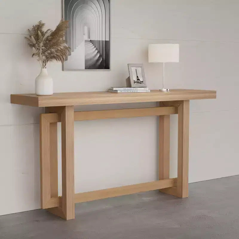 Table moderne rectangulaire en bois à bords étroits