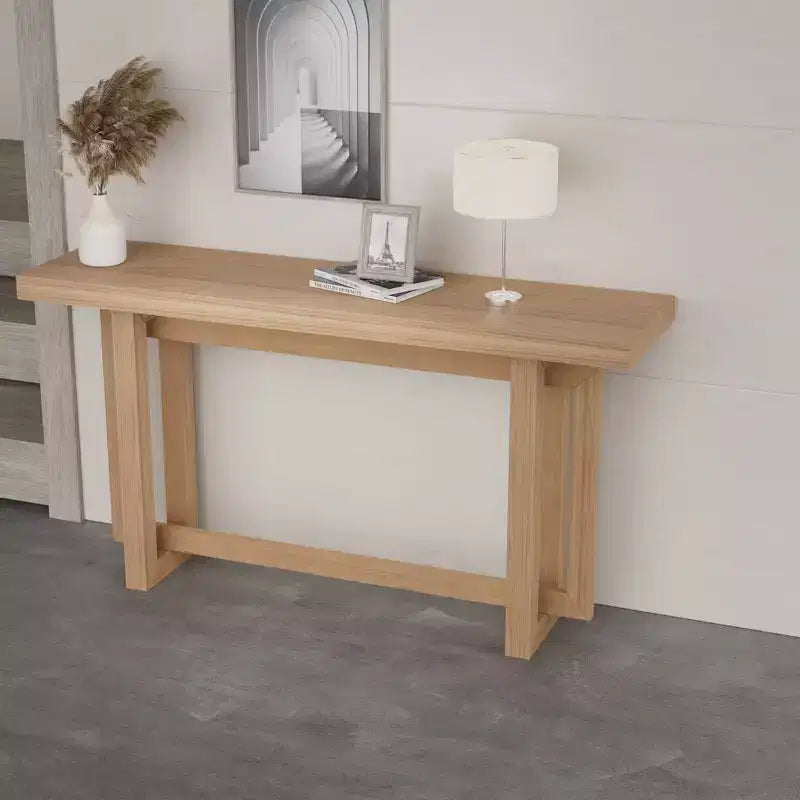 Table moderne rectangulaire en bois à bords étroits