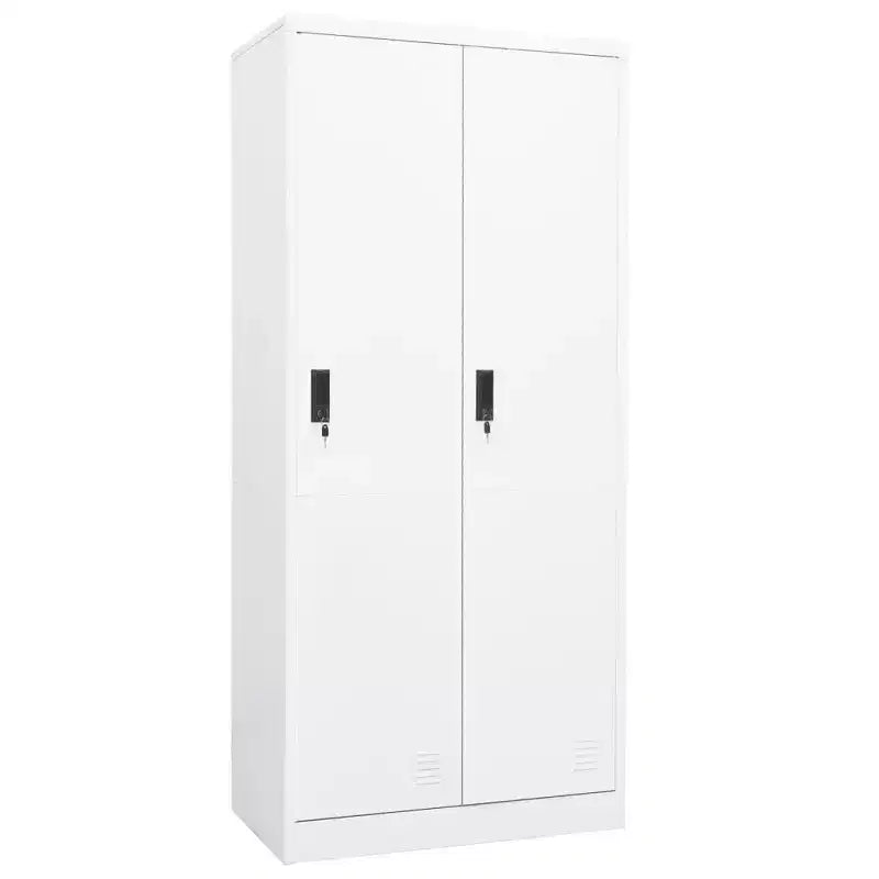 vidaXL Wardrobe White Steel Large Wardrobe Rectangular Modern