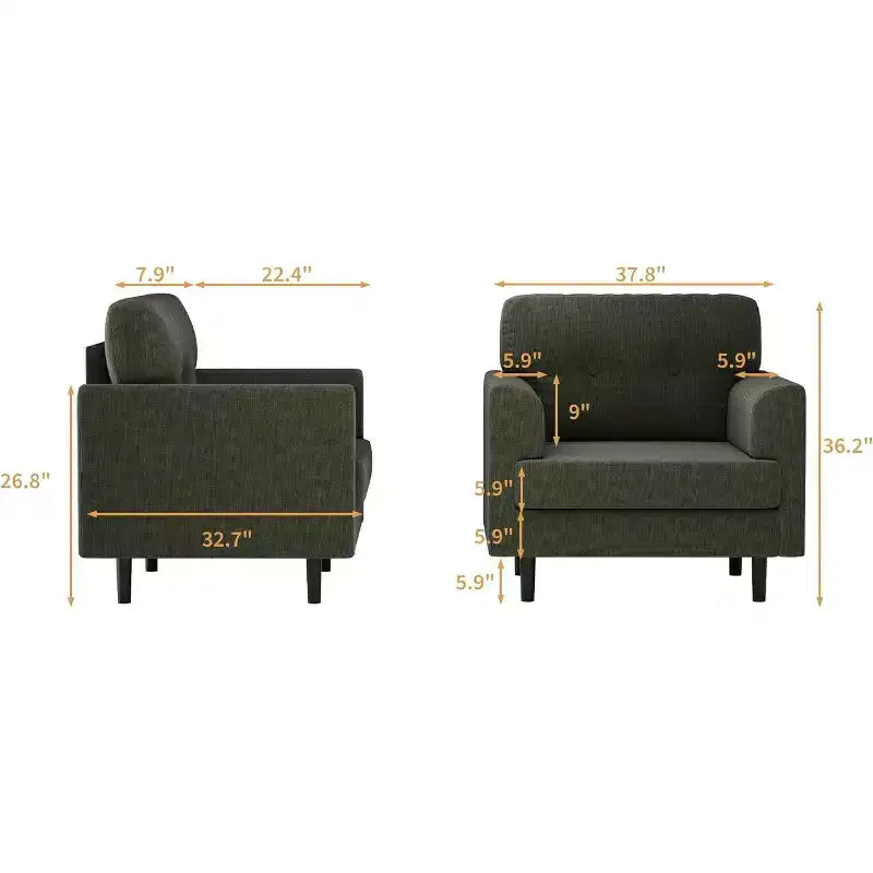 Fauteuil de lecture en lin rembourré, fauteuil de lecture en mousse haute densité