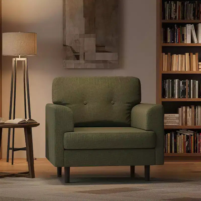 Fauteuil de lecture en lin rembourré, fauteuil de lecture en mousse haute densité