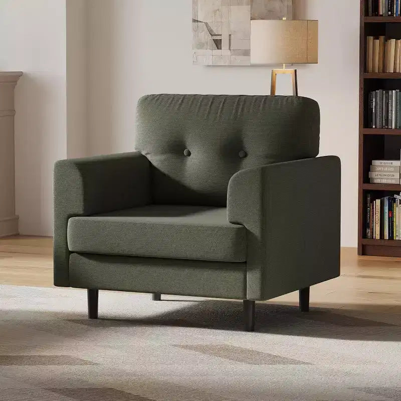 Fauteuil de lecture en lin rembourré, fauteuil de lecture en mousse haute densité
