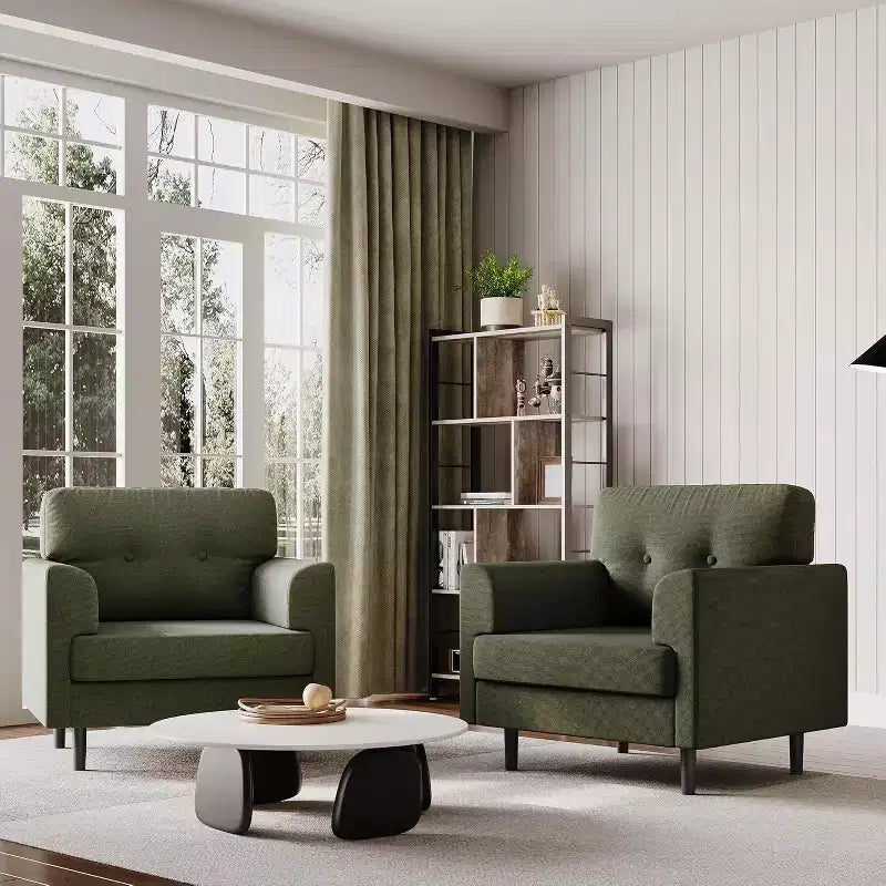 Fauteuil de lecture en lin rembourré, fauteuil de lecture en mousse haute densité