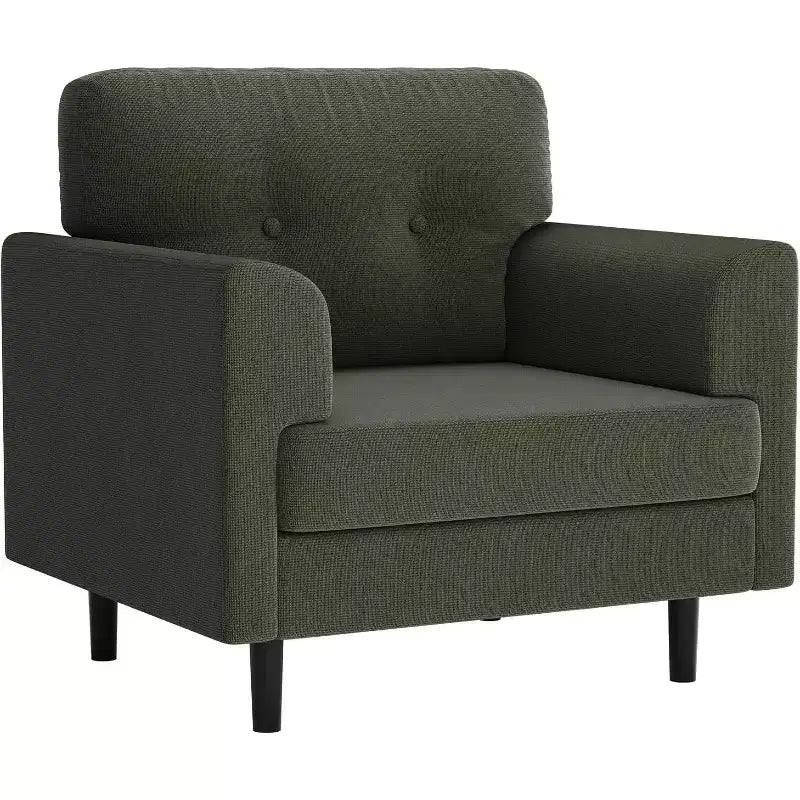 COZONY Linen Upholstered Accent Chair, High Density Foam Reading Lounge Chair for Living Room Bedroom Office