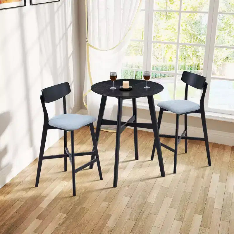 Tabourets de bar modernes rembourrés avec dossier et repose-pieds