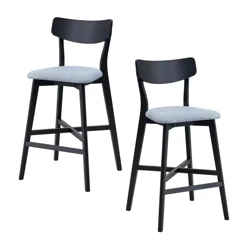 Tabourets de bar modernes rembourrés avec dossier et repose-pieds