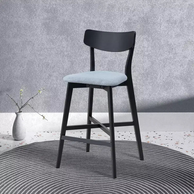 Tabourets de bar modernes rembourrés avec dossier et repose-pieds