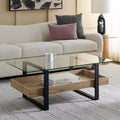 Table basse - Verre/Bois naturel