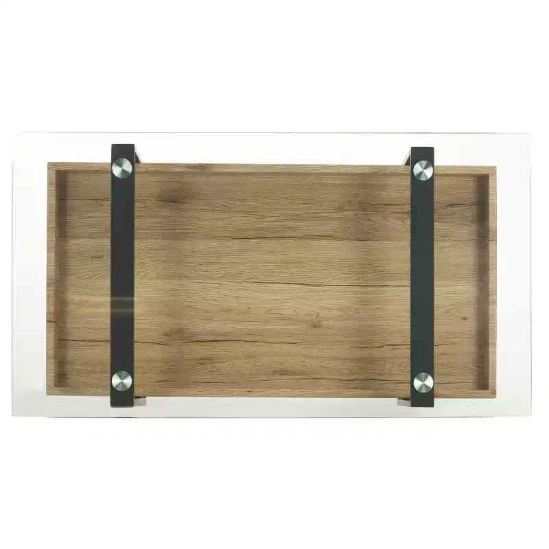 Table basse - Verre/Bois naturel