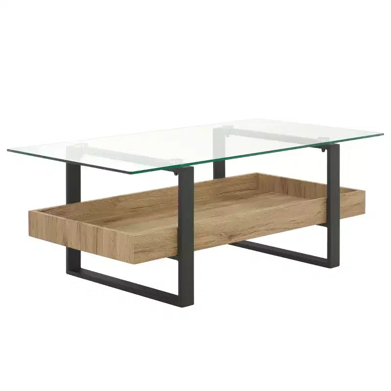 Table basse - Verre/Bois naturel
