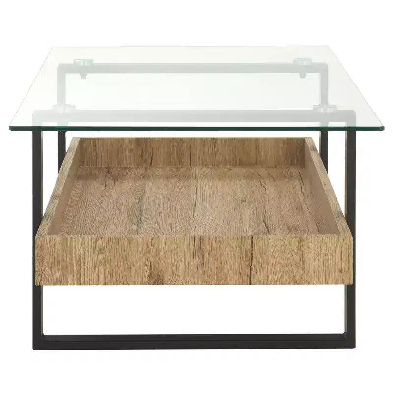 Table basse - Verre/Bois naturel