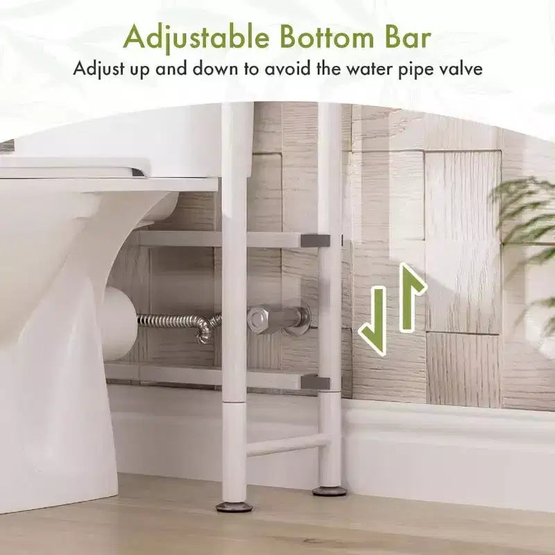 Étagère de rangement à trois niveaux avec une finition blanc mat, facile à installer et de grande capacité.