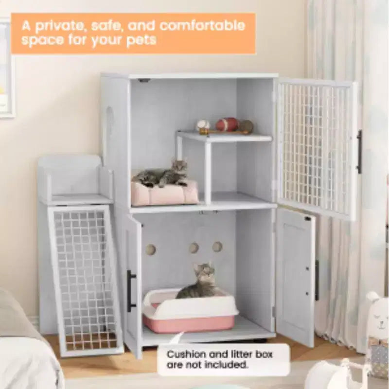 Maison de toilette pour chat de style villa