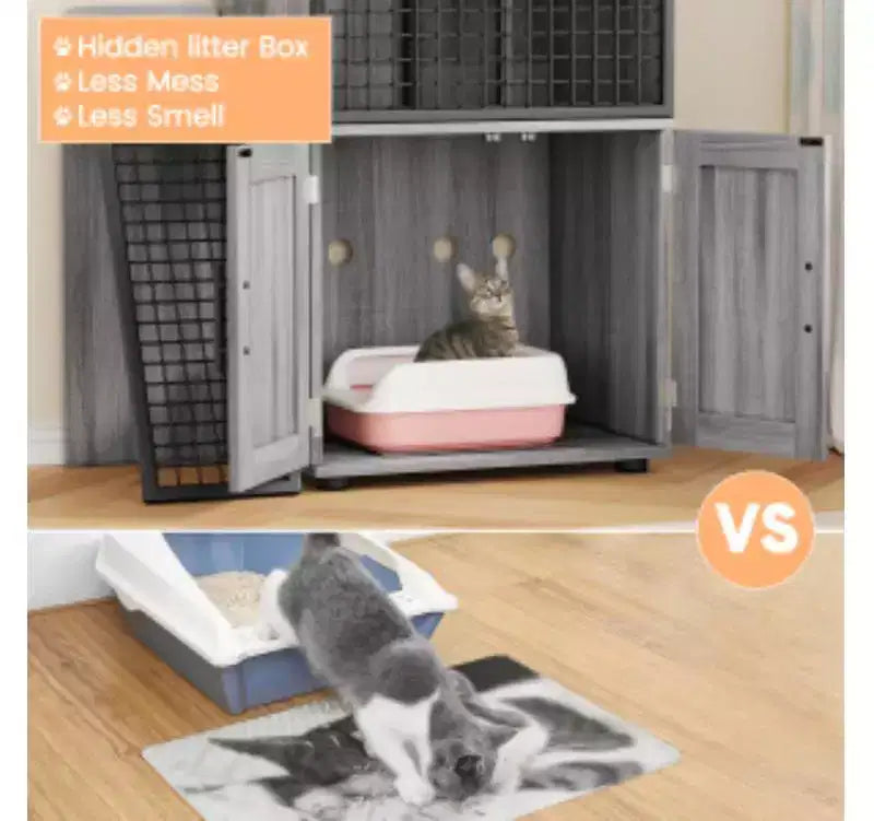 Maison de toilette pour chat de style villa