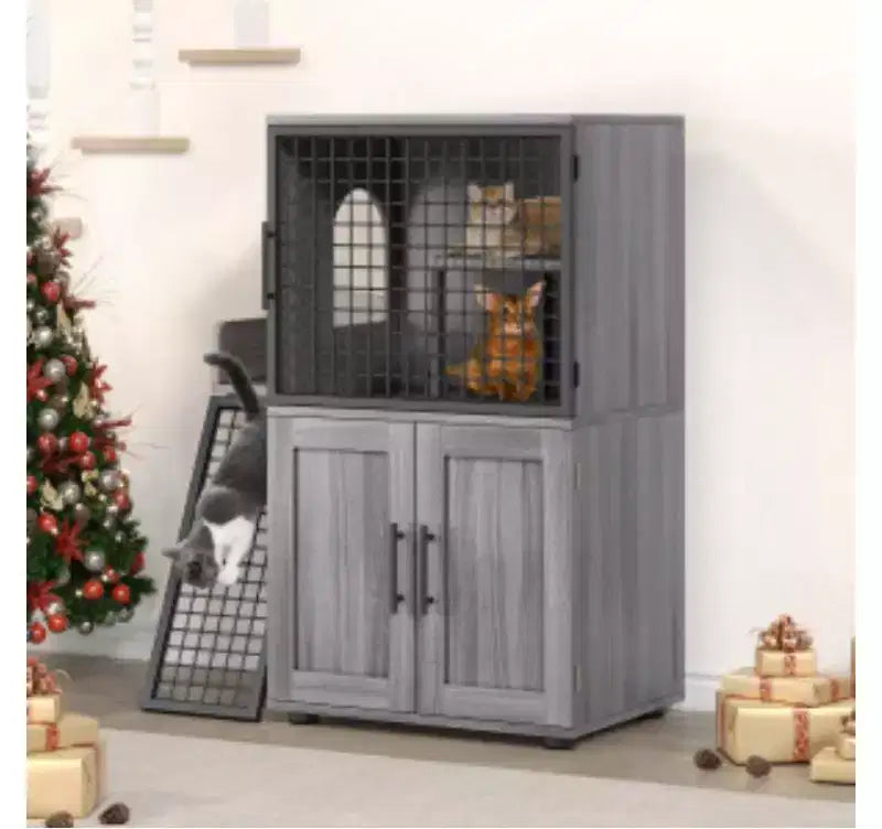 Maison de toilette pour chat de style villa