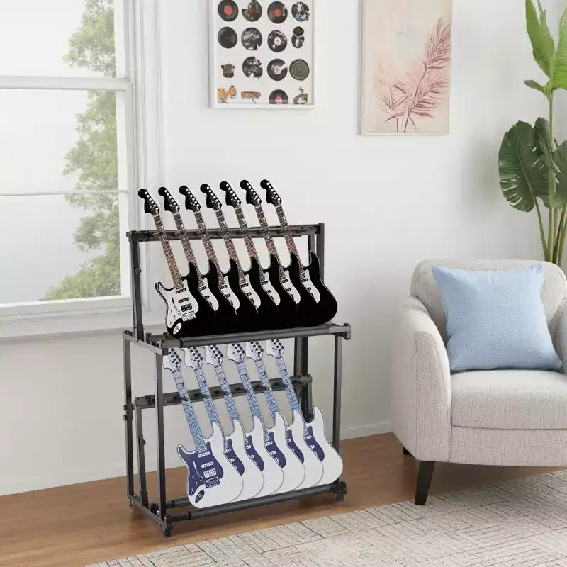 Support réglable en hauteur à double couche pour ukulélé, guitare et violon