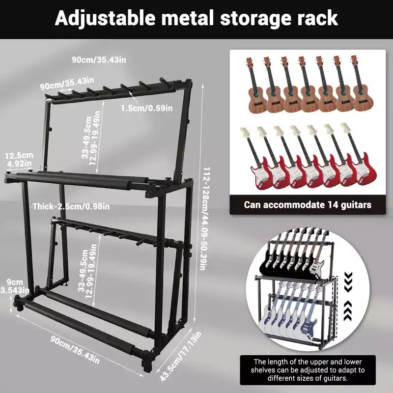 Support réglable en hauteur à double couche pour ukulélé, guitare et violon