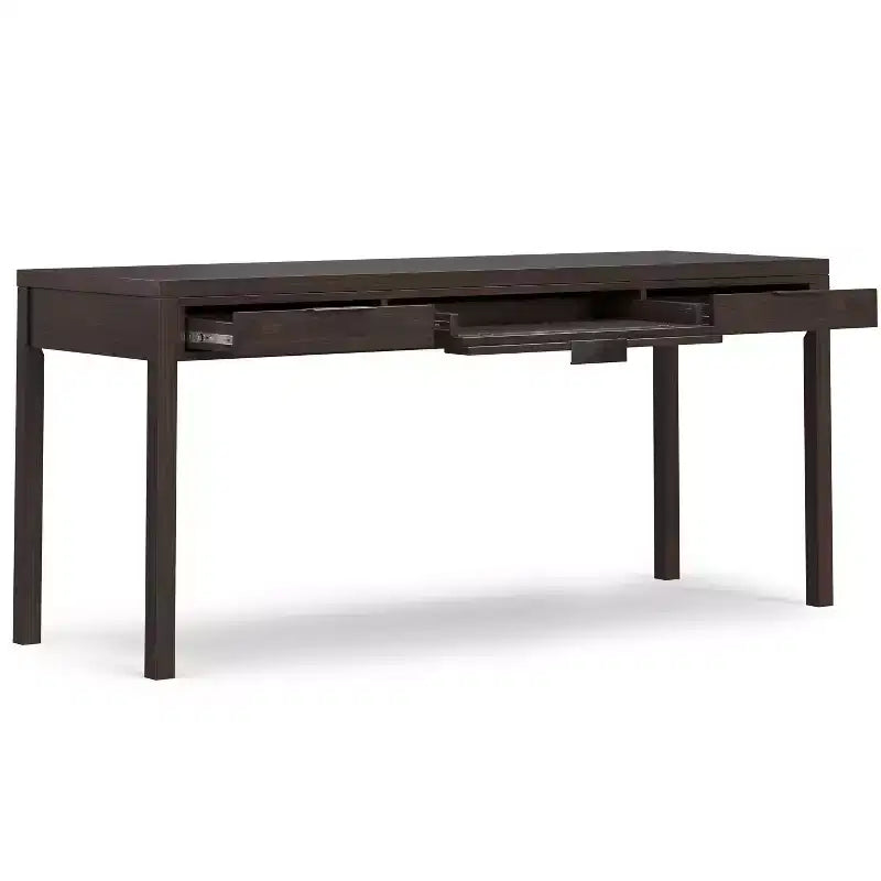 Bureau en bois massif de style moderne, couleur noyer chaleureux