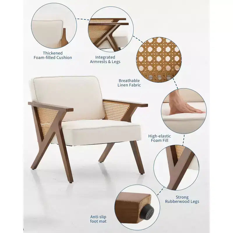Chaise de coiffeuse en rotin au design rétro moderne de style médiéval