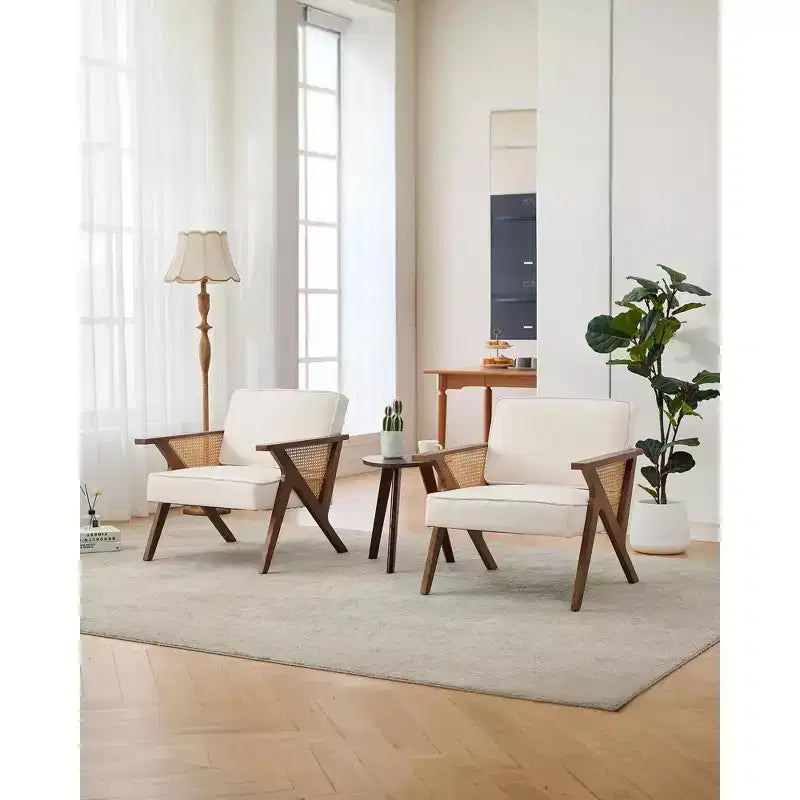 Chaise de coiffeuse en rotin au design rétro moderne de style médiéval