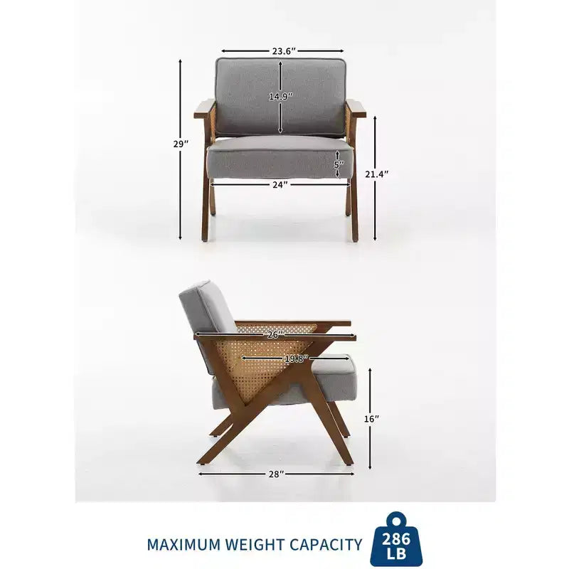 Chaise de coiffeuse en rotin au design rétro moderne de style médiéval