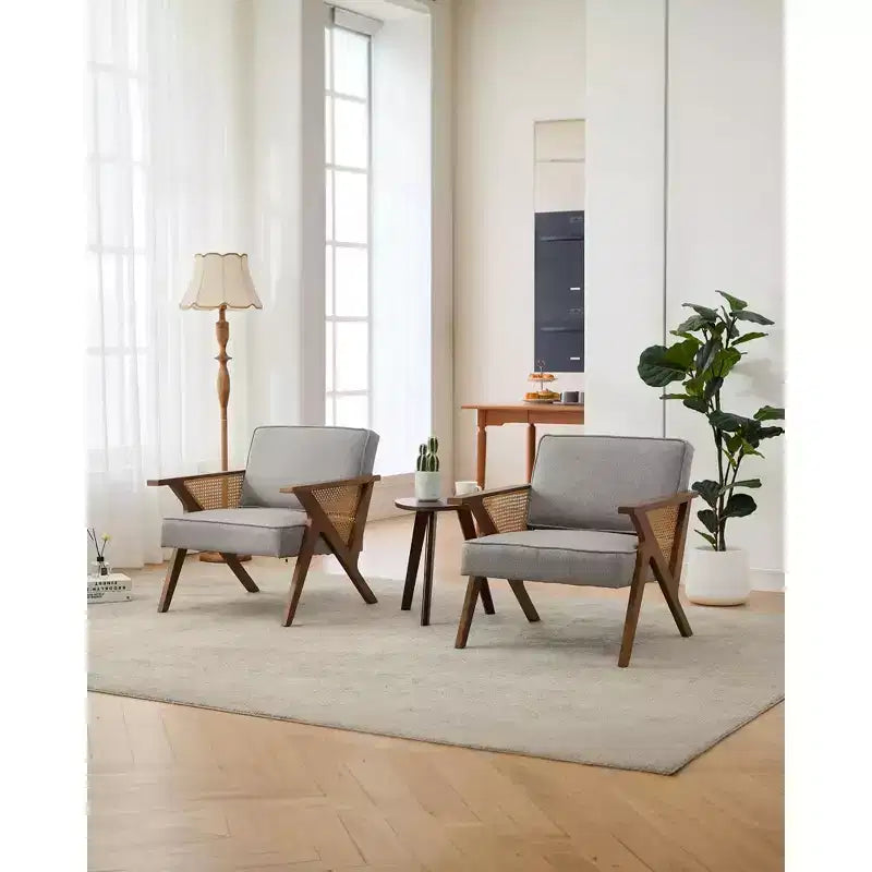 Chaise de coiffeuse en rotin au design rétro moderne de style médiéval