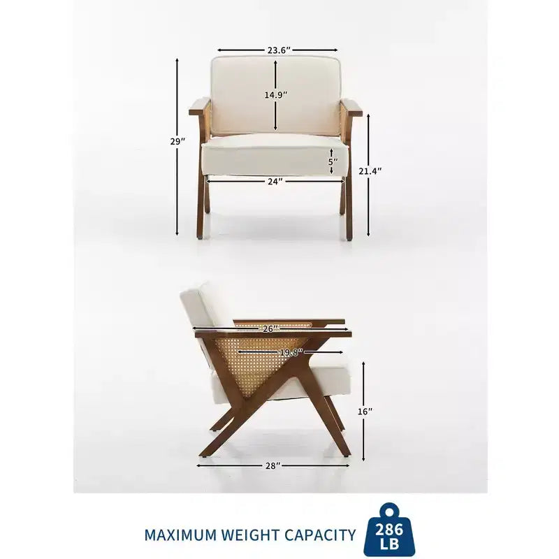 Chaise de coiffeuse en rotin au design rétro moderne de style médiéval