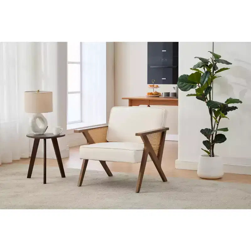 Chaise de coiffeuse en rotin au design rétro moderne de style médiéval