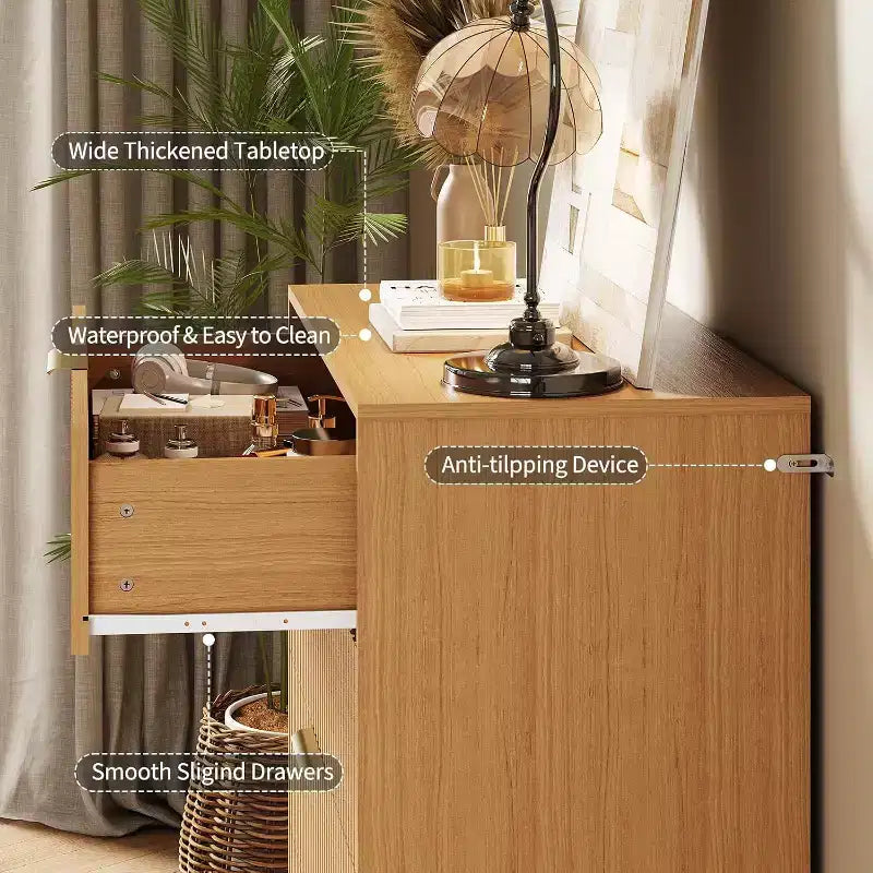 Meuble à tiroirs en bois de style minimaliste et moderne