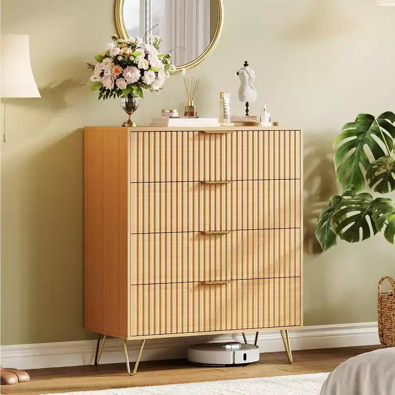 Meuble à tiroirs en bois de style minimaliste et moderne