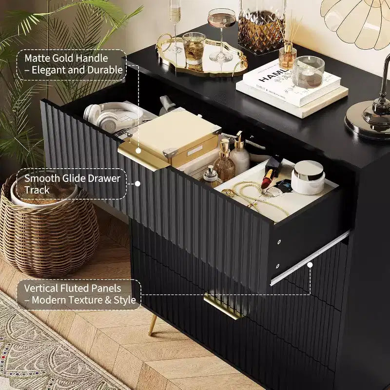 Meuble à tiroirs en bois de style minimaliste et moderne